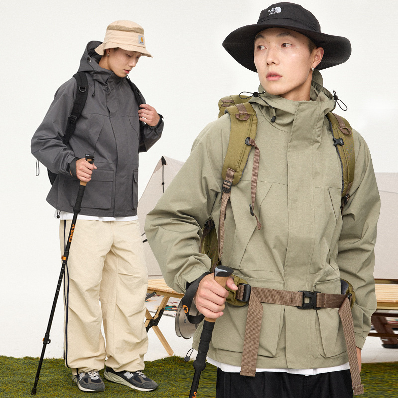 Exclusive to Confucianists | Mountain-Style Outdoor Jacket for Men, Japanese-Style Workwear Jacket, Three-In-One Jacket with Fleece Lining
