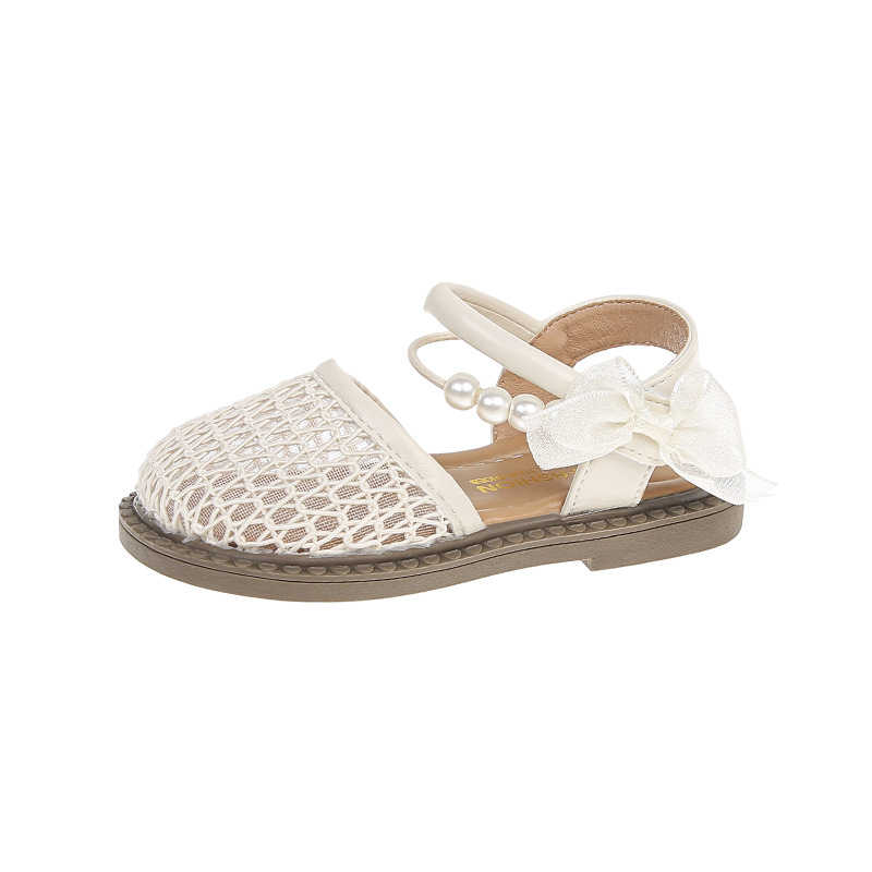 Sandalias para niñas 2025 nuevos zapatos de verano para niños moda Baotou zapatos de princesa tejidos zapatos de playa de suela blanda para niñas image 6