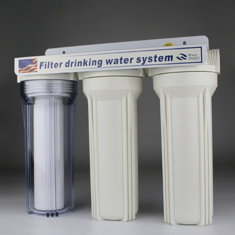 Filtro frontal de una sola etapa engrosada a prueba de explosiones purificador de agua elemento de filtro de bricolaje doble de tres niveles Filtro de tubo transparente al por mayor
