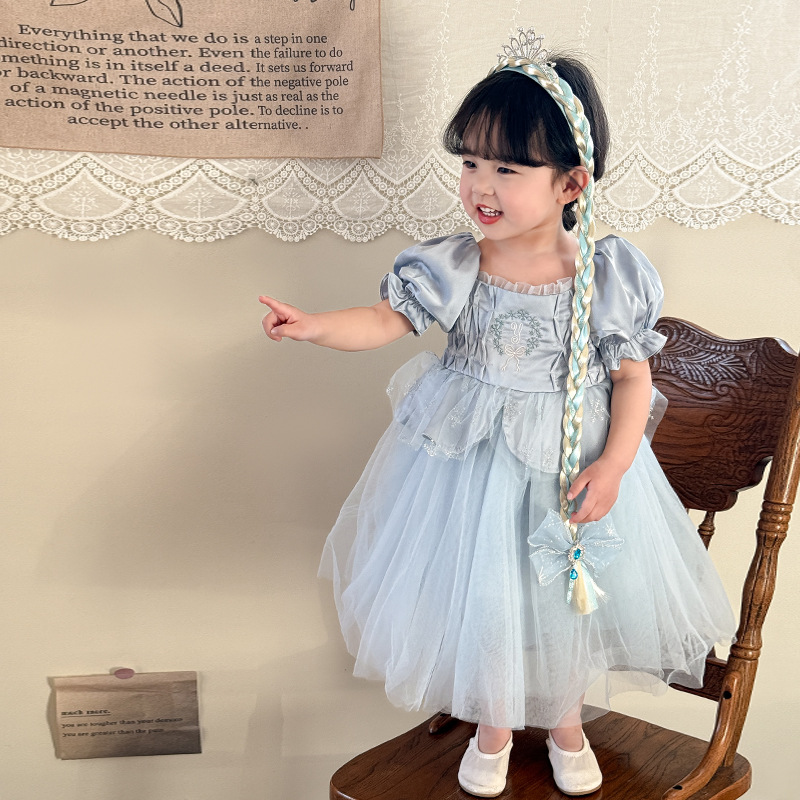 Sugarcane Pear Children's Wear Girls' dress Summer 2025 New Children's Korean Princess Dress Baby One Year Old Dress Skirt