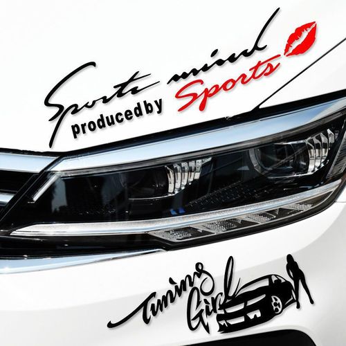 Car Personalized Decal Light Bar Decor Sticker Reflective Creative Scratch Machine Hood English Version Sporty Text Decal