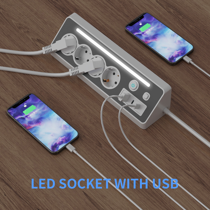 European Standard 8-in-1 Socket Converter with Usb+Type-C, Anti-Electric Shock, Multi-Functional, Can Be Used Without a Power Strip European Standard 8-in-1 Socket Converter with Usb+Type-C, Anti-Electric Shock, Multi-Functional, Can Be Used Without a Power Strip