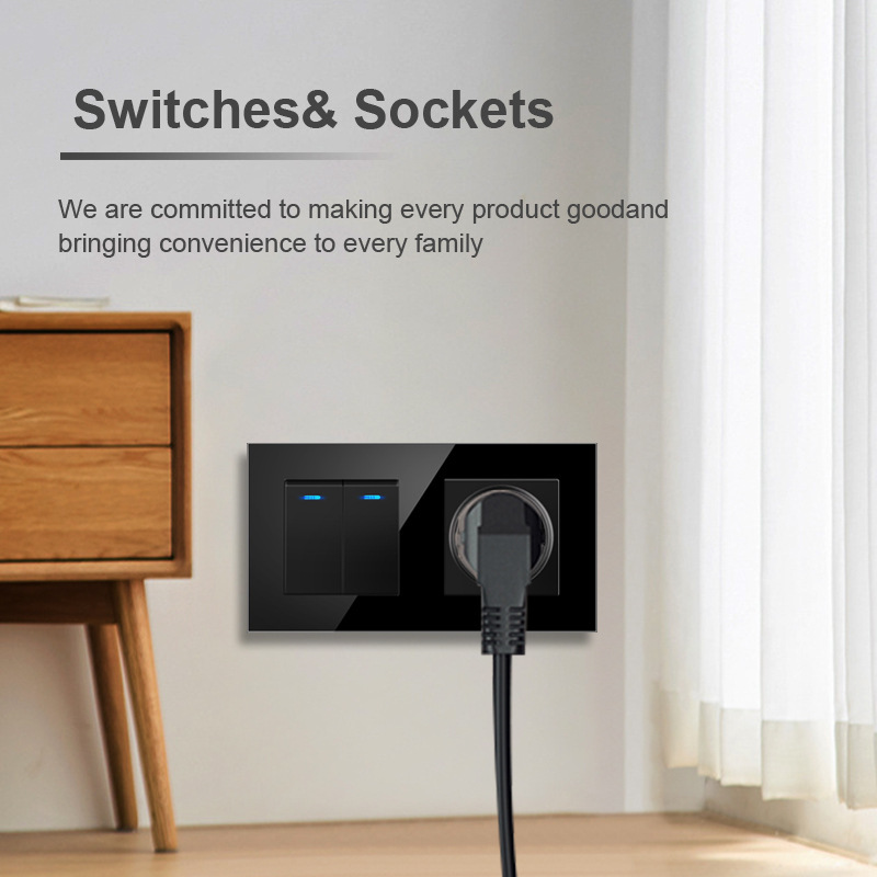 157 type 16A European standard German USB-type-c socket conjoined embedded switch with LED lamp export wholesale