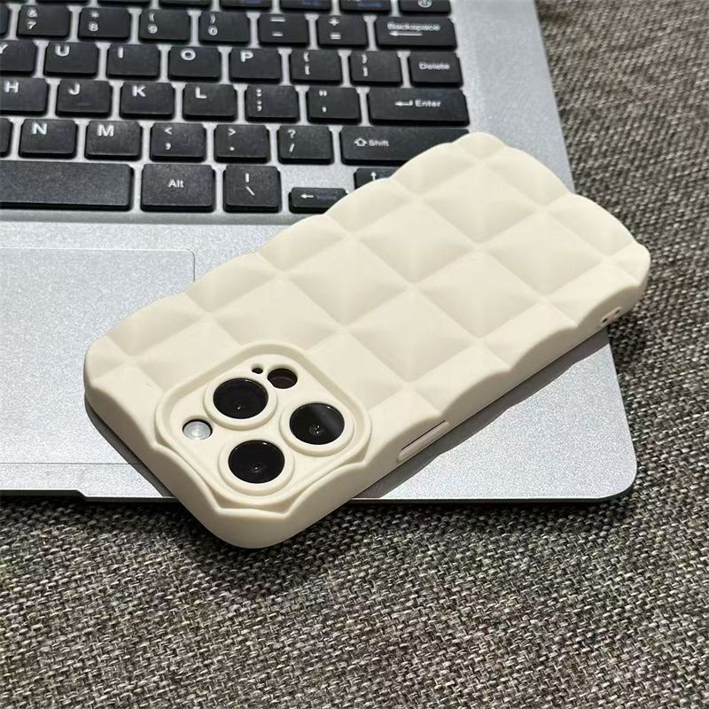 Suitable for Apple 17Promax Stereo Plaid Protective Cover Iphone16Pro Simple New Mobile Phone Case 15 Anti