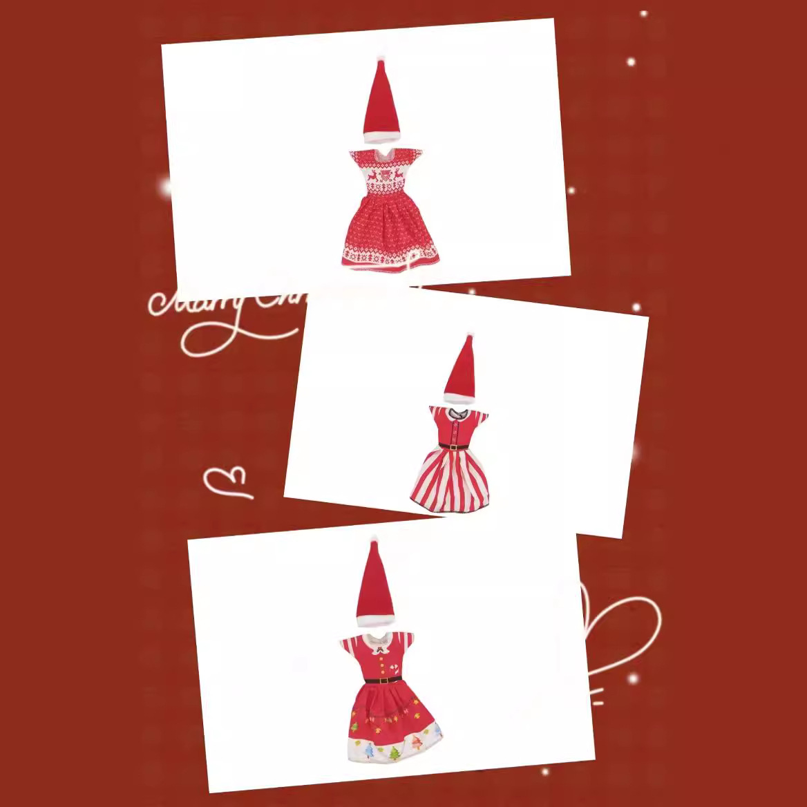 11-inch Christmas hat suit 30cm dress-up fashion Barbie Doll Princess dress children Christmas Girl Toy