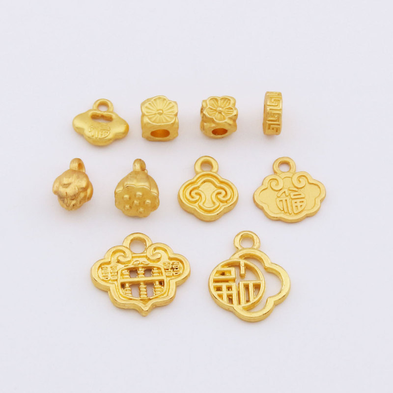 DIY Ancient Matte Gold Fortune Cloud Lotus Seed Bracelet Necklace Abacus Spacer Bead Jewelry Accessories Pendant Wholesale
