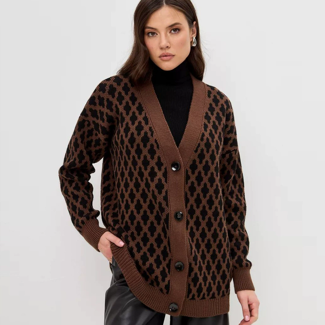 扣 排 пуговицах пуговицах single -breasted knitted cardigan outer sleeve girl