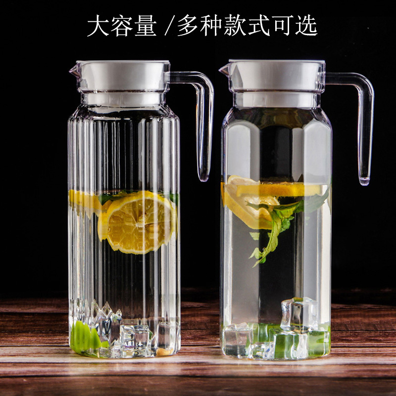 PC tie pot plastic acrylic cold kettle restaurant heat-resistant transparent large-capacity cold kettle duck bill octagonal juice pot