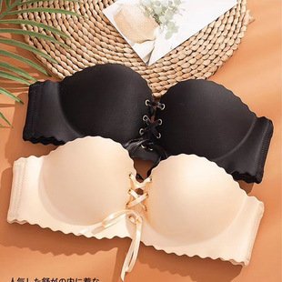 Strapless Underwear Women's Non-slip Push-up Small Chest Wrapping Chest Invisible Tube Top Sticker for Wedding Photo Special Bra Beautiful Back Summer