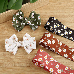 Double-sided printed fabric hat, flower baking packaging ribbon bow DIY hair accessory material small floral woven ribbon