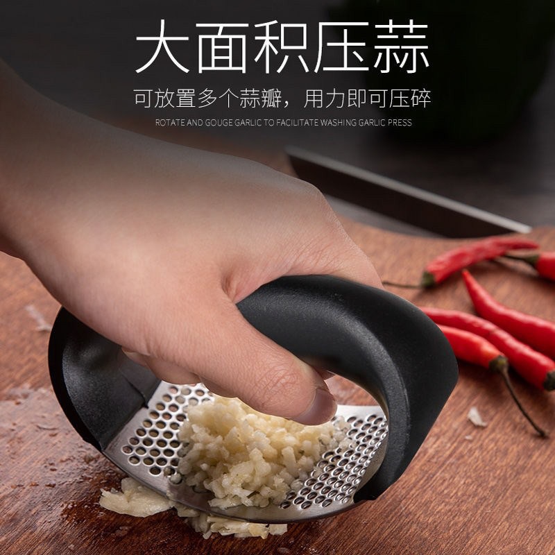 prensador de ajo de acero inoxidable prensador de ajo de anillo manual cocina multifuncional prensador de ajo doméstico herramienta de compresión de ajo pulverizado