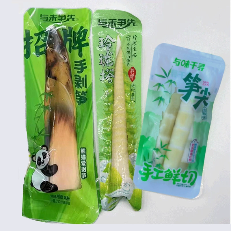 Будь первым, соревнуйся с поблань перца саса bamboo shoots, изысканные маринованные перцы, бамбуковые побеги, кислый и пряный хрустящий бамбуковый побег в маленьких пакетах и готовые к употреблению интернет-сенсационные закуски