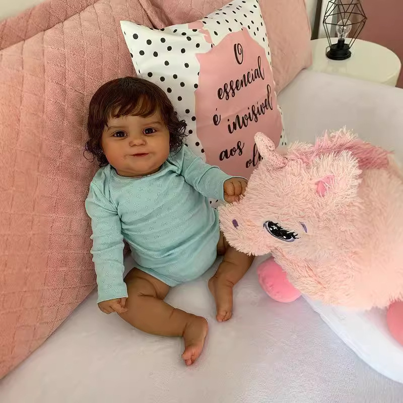 60/50cm simulación bebé renacido muñeca Maddie marrón piel transfronteriza e-commerce suministro entrega de una sola pieza