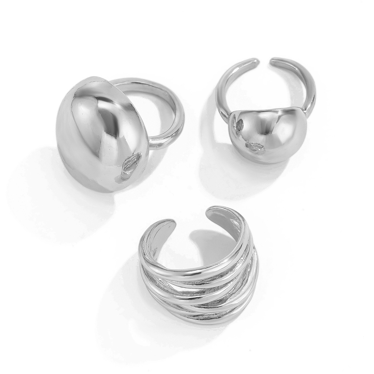 27g Weight Rings Classification 1 Set Quantity Holiday, Banquet, Selfie Occasion Alloy Material Printing Pattern Women's Gender Plating Design Punk Style Punk Printing Alloy Plating Women's Rings 8