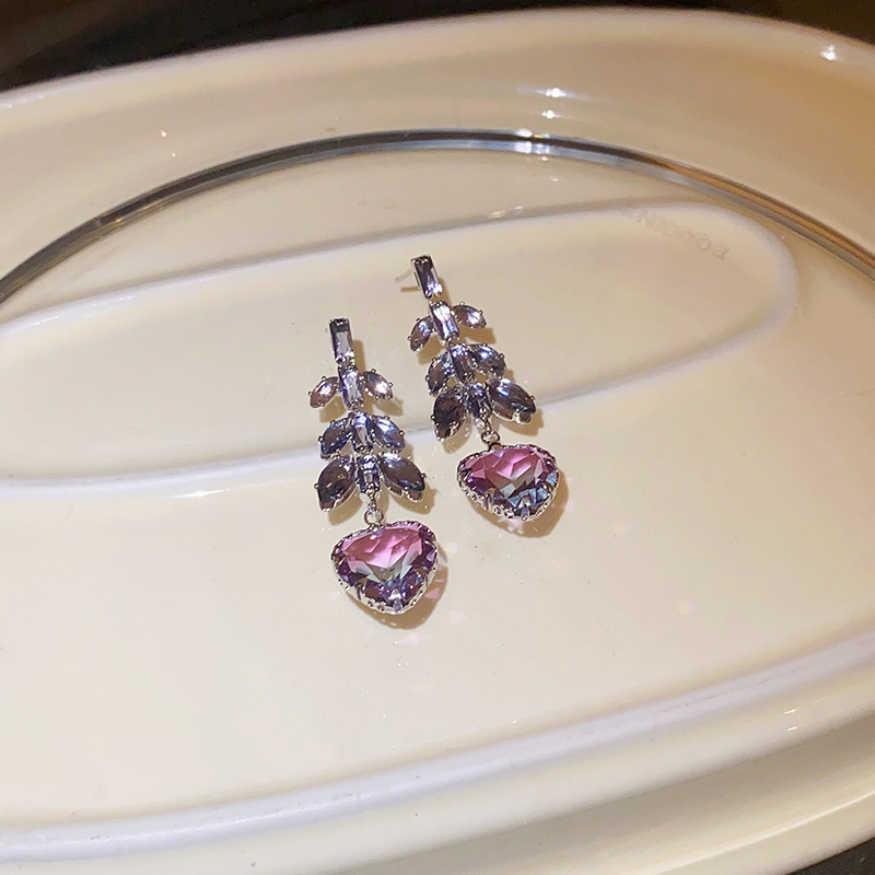 Street Occasion Copper Material 1 Pair Classic Style Water Droplets Copper Inlay Artificial Gemstones Drop Earrings