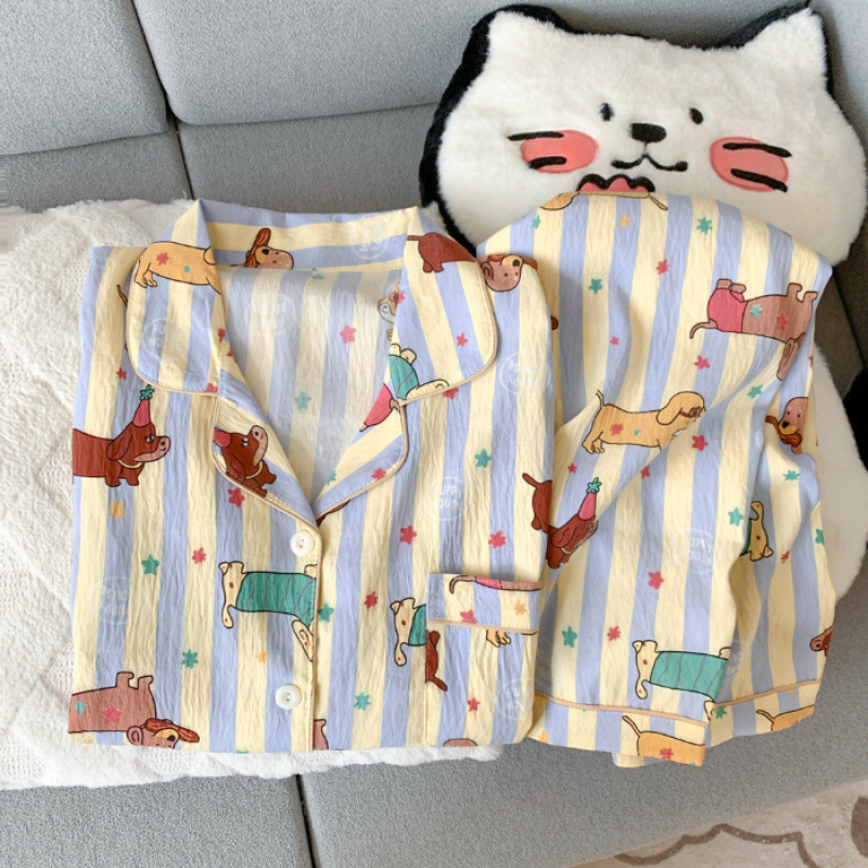云朵棉秋季新款睡衣女长袖翻领卡通甜美可爱高级网红风家居服套装|undefined