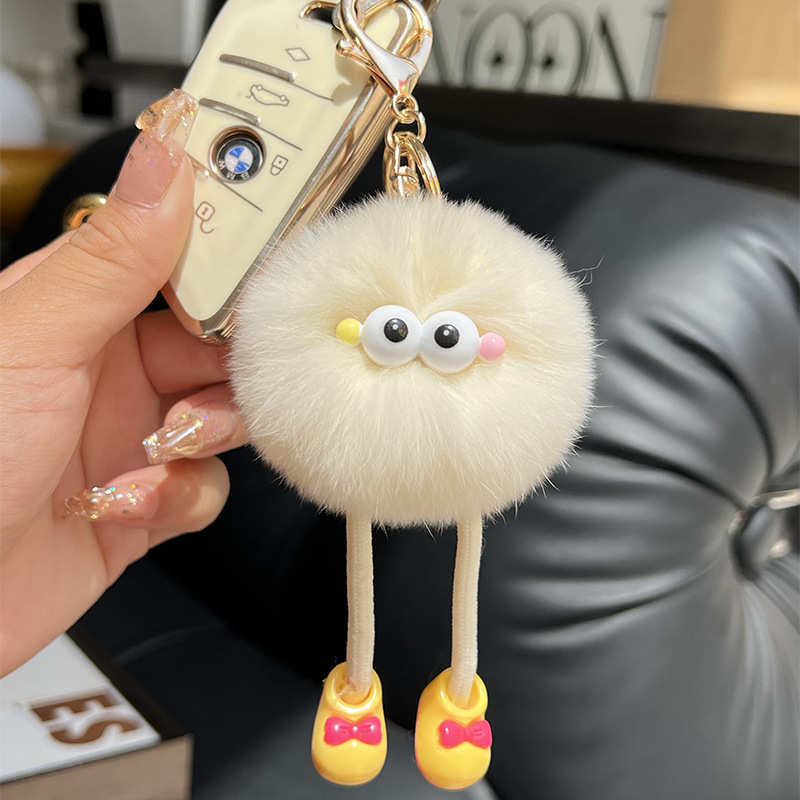 かわいい模造レッキスウサギの長い脚小さなブリケット車のキーホルダーペンダントぬいぐるみバッグペンダントギフト人形人形|undefined