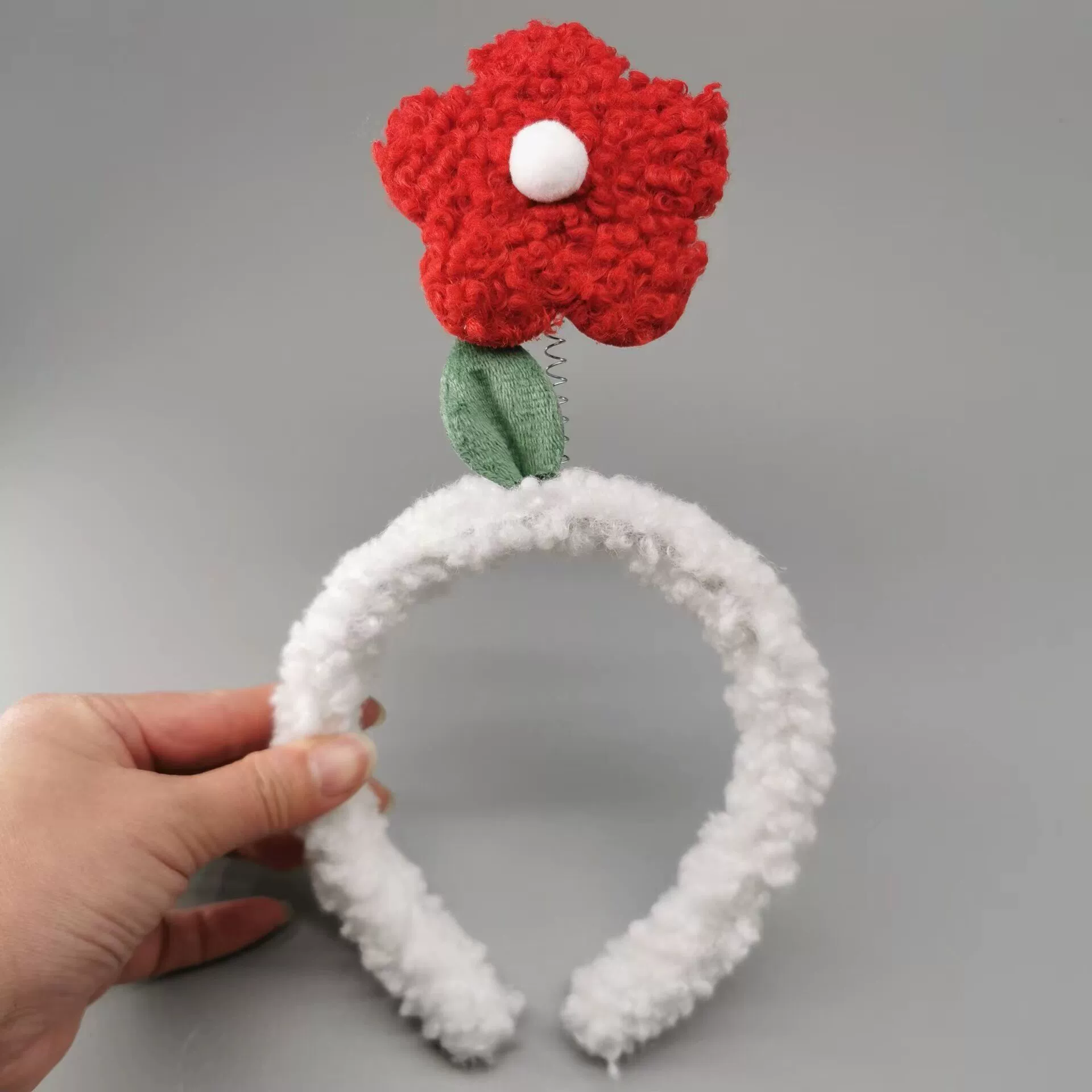 Flashing Headband Yimin, Flower-Shape Light Socket, Korean Style Plush, Blue Accent
