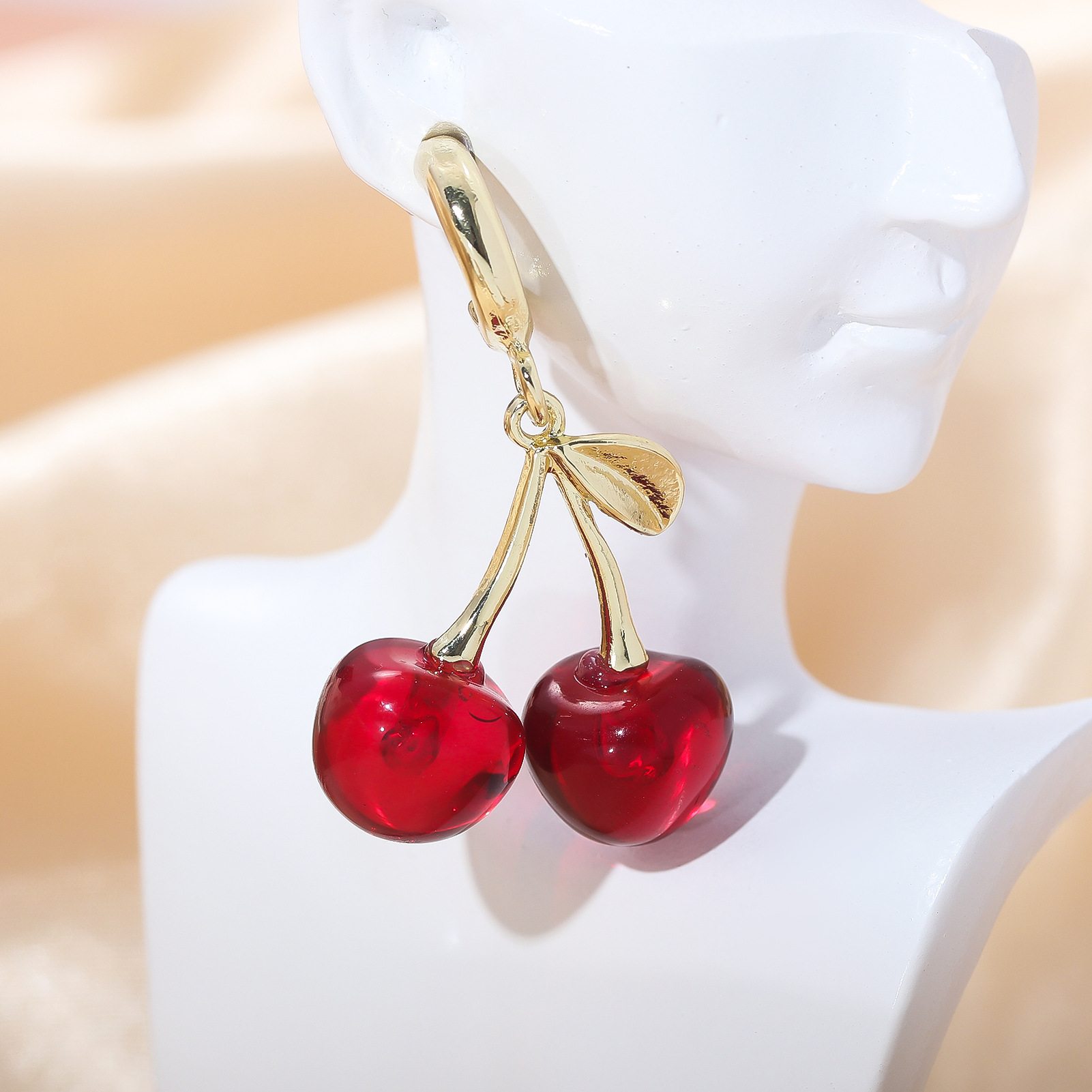 16g Weight Alloy Ear Needle Material Drop Earrings Classification 1 Pair Quantity Casual, Daily Occasion Zinc alloy Material Cherry Pattern Women's Gender Sweet Style 1 Pair Sweet Cherry Zinc Alloy Drop Earrings 26
