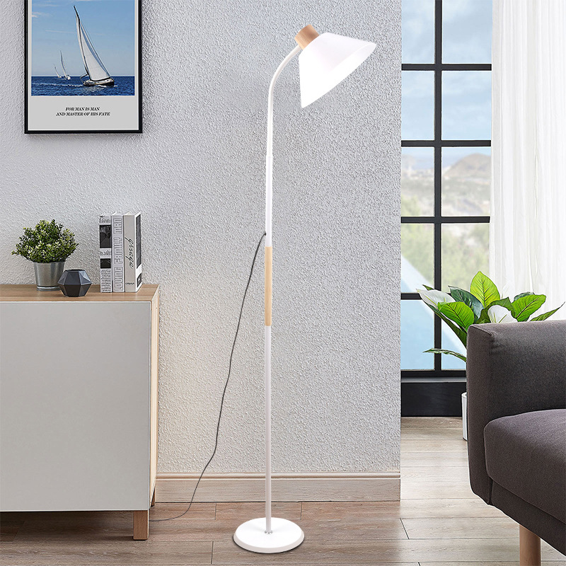 Ins cream-style floor lamp, placed beside living room sofa, acrylic shade, modern minimalist bedroom bedside standing lamp