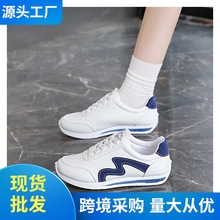 跨境热销款夏季软皮阿甘鞋防滑百搭小白鞋系带休闲运动鞋平底女鞋