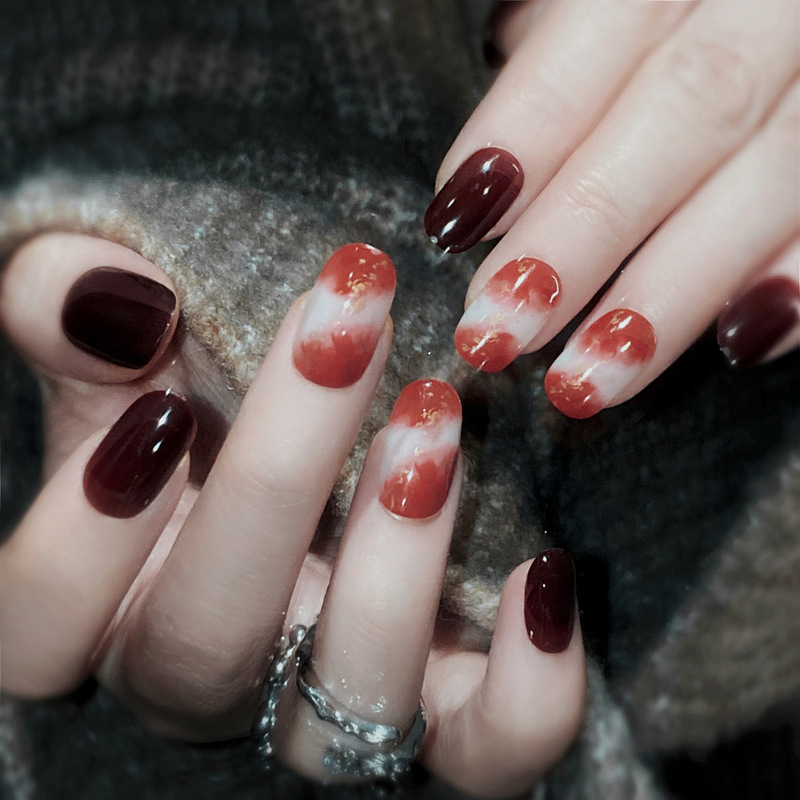 Autumn and winter new high quality nail wear nail finished fake nail patch rendering patch wholesale nail piece Q14