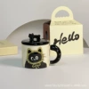 Yellow ceramic cover, spoon, gift box