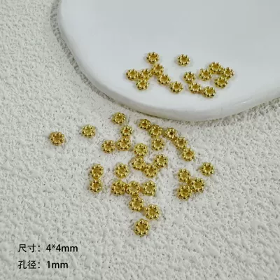 cross-border DIY handmade jewelry – Zərgərlik ara hissələri - gold-color-4mm-1000-pcspack