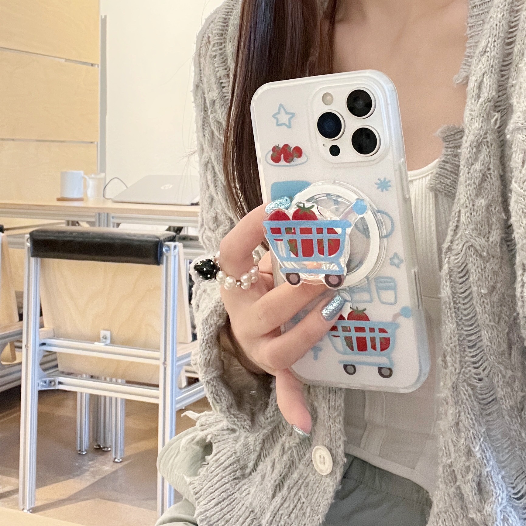 Carrito de compras de tomate magnético Soporte magnético para Apple 16ProMax funda para teléfono 15/14 Nuevo 13 Pareja 15P