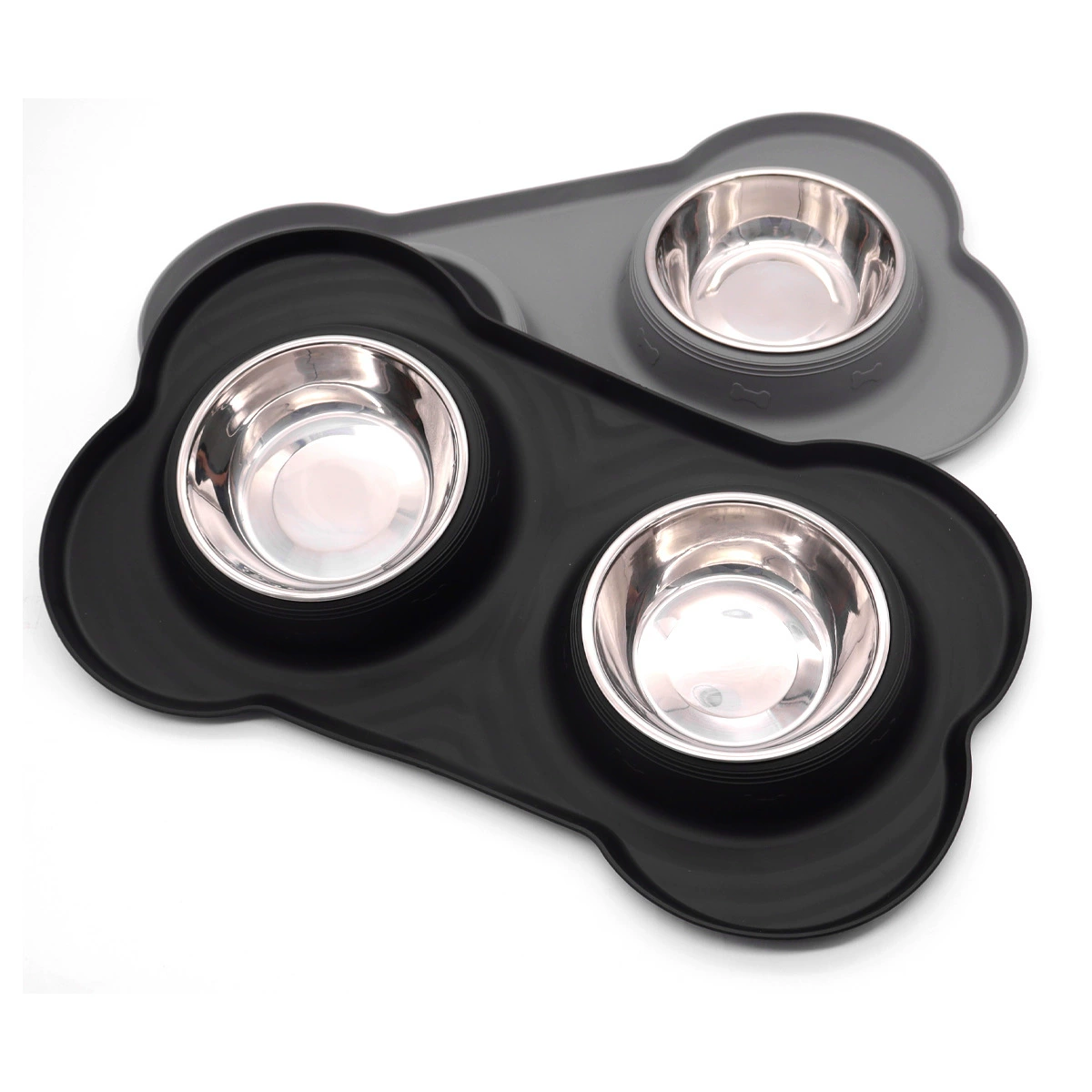 Кошки и собаки, кормление собаки, тазик для собак, миска для домашних животных, двойная миска 2 с анти-опрокидывание собачьей миски из нержавеющей стали