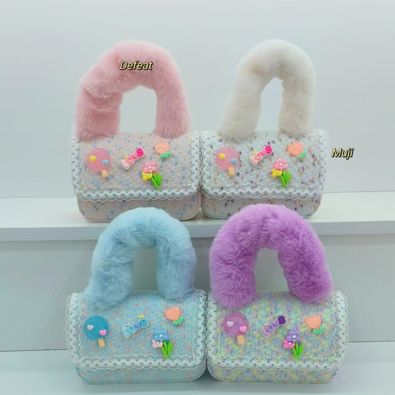 Bolso de peluche, bolso de hombro, bolso de mochila, bolso de cambio, bolso de accesorios, bolso de princesa, bolso de niños al por mayor