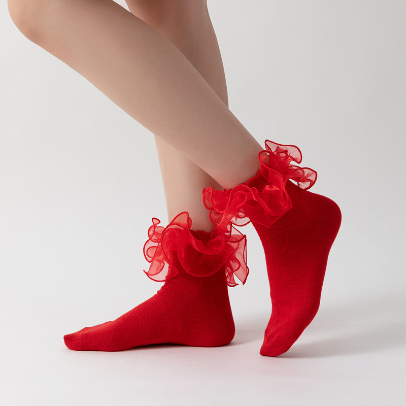 Women's large ruffle lace mid-calf socks, adult Lolita lace cotton socks, available in multiple colors for dresses and dance Women's large ruffle lace mid-calf socks, adult Lolita lace cotton socks, available in multiple colors for dresses and dance