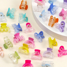 新款渐变色可爱小抓夹女刘海碎发夹nis简约时尚鲨鱼夹侧边夹抓发