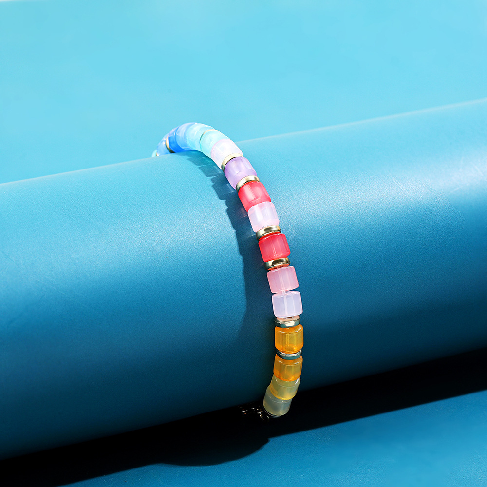 8g Weight Necklace Classification Resin, Copper Chain Material Beaded Chain Chain Type 1 Piece Quantity Holiday, Daily Occasion Resin, Copper Material Colorful Pattern All Seasons Season Women's Gender Vacation Style Vacation Colorful Resin Copper Beaded Chain Beaded Necklaces Wholesale 12
