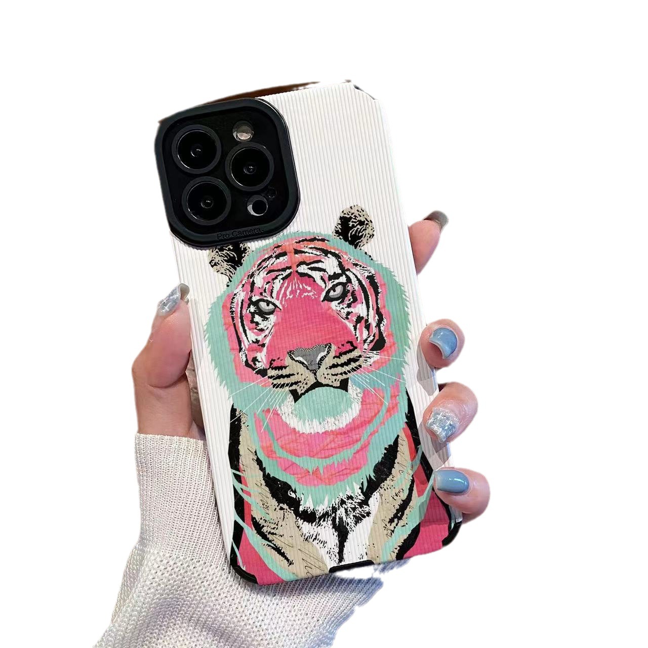 Silicone Phone Case For Iphone With Tiger Print Anti Drop Cover_voghion.com