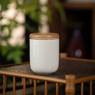 陶瓷迷你小号茶叶罐花茶密封调味便携白瓷日式旅行香粉罐干果茶仓