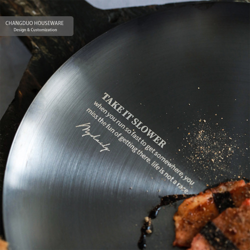 New industrial style black 304 stainless steel metal plate Internet celebrity soft furnishings restaurant hotel home gifts