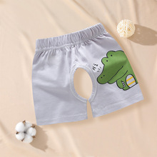 婴儿开裆裤短裤夏季薄款男女宝宝纯棉裤衩开裆童内裤五分裤子