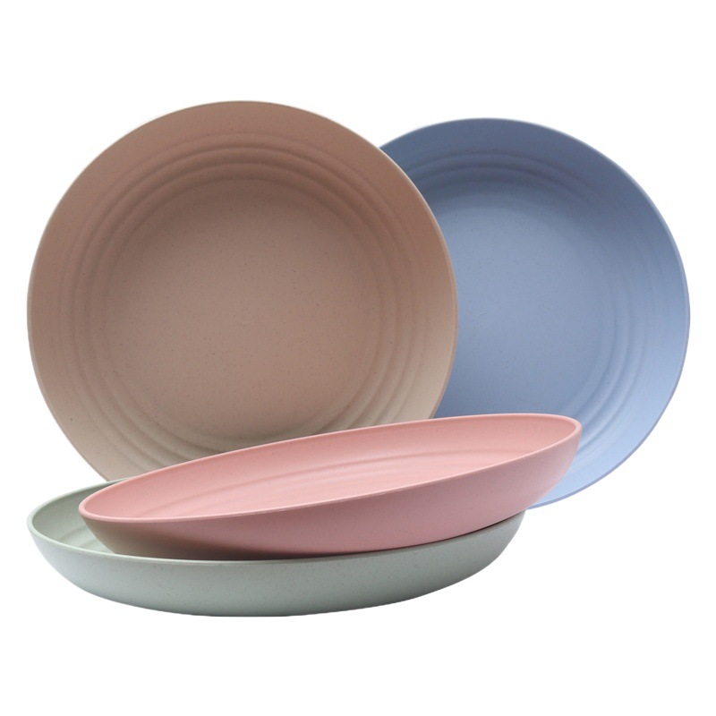 23cm 25cm paja de trigo plato hogar plato redondo grande plato de fruta de plástico suministro directo de fábrica