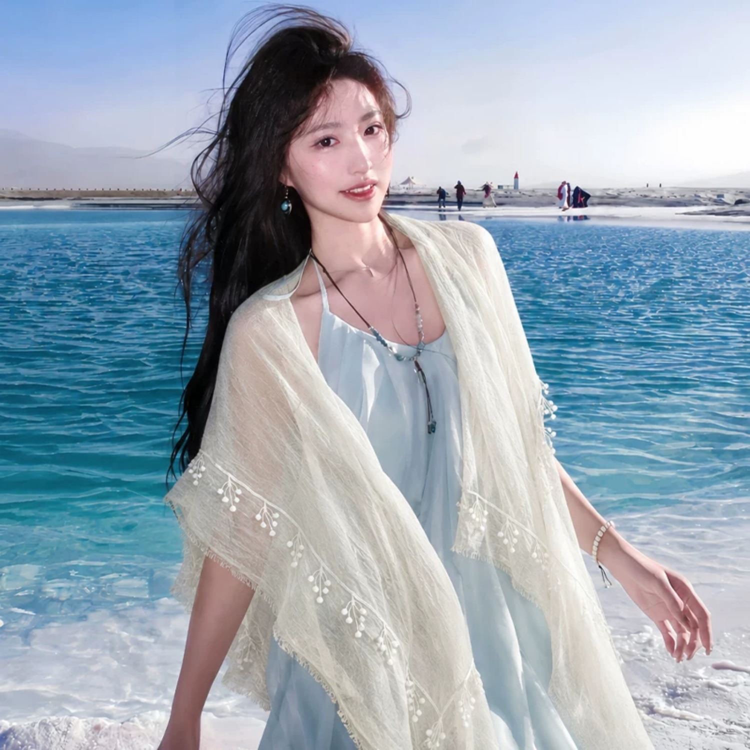 Milky white tassels