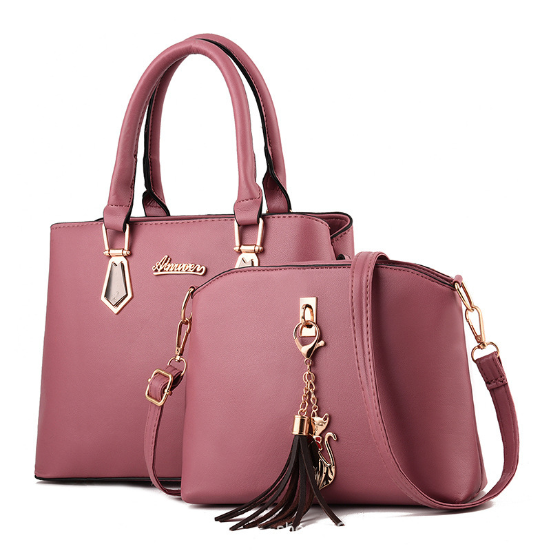 Bolso de Mano y Hombro para Mujer Set 2 en 1 Gran Capacidad de PU para Uso Diario