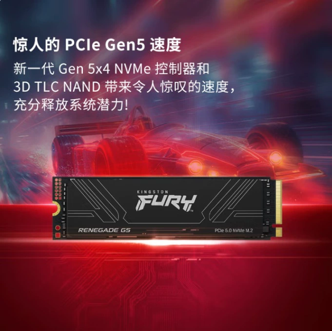 SSD Kingston FURY G5 1 ТБ M.2 NVMe PCIe 5.0×4, скорость чтения до 14200 МБ/с