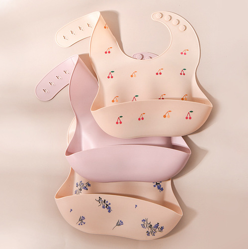 Baby bibs waterproof bibs children's eating silicone super soft rice pockets baby saliva pockets children's anti-dirty artifact