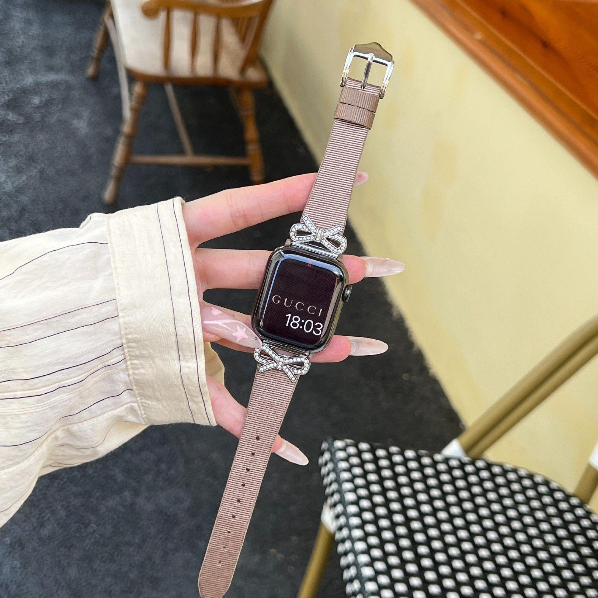 Adecuado para Apple Watch Correa applewatch678 de las mujeres se reloj Correa S8 nuevo avanzado metal cuero