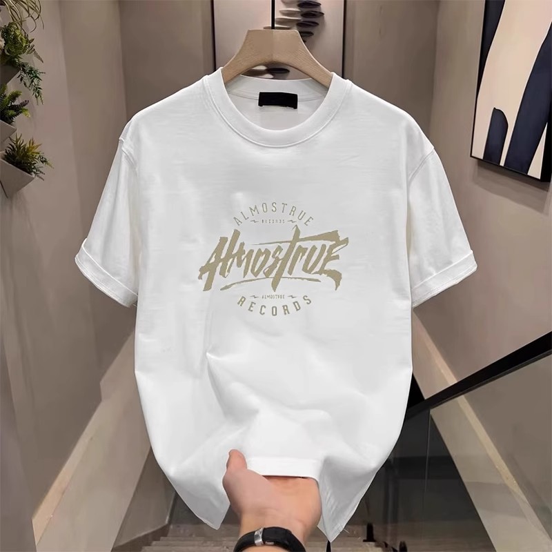 Camiseta de hombre de algodón puro cuello redondo estampada_voghion.com
