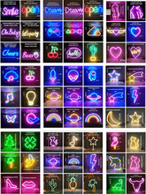 LED霓虹灯发光字牌装饰墙电竞房氛围灯洞洞板造型灯网红灯星星灯