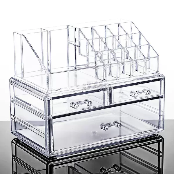 Desktop Cosmetic Storage Box Transparent Drawer Multi-Layer Lipstick Rack Room Finishing Shelf Multifunctional Storage Rack
