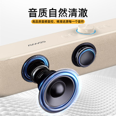 艾吾無線藍牙音箱電腦桌面家用便攜式戶外K歌話筒一體布藝小音響