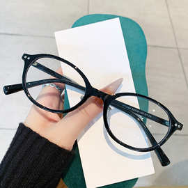 72396小椭圆TR90轻近视眼镜框男女文艺复古平光镜架可配度数国风