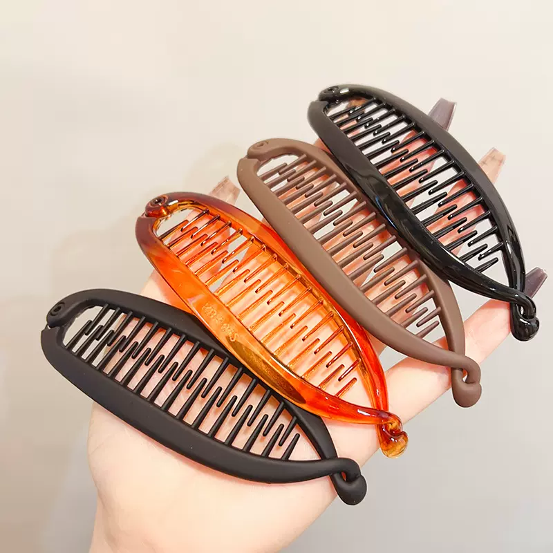 跨境亚马逊插梳波浪发夹马尾夹盘发器鱼夹底梳子头发叉香蕉夹